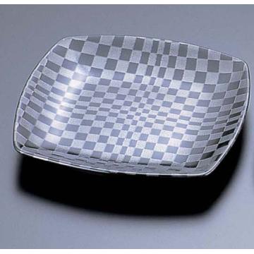 市松黒 四角小皿
