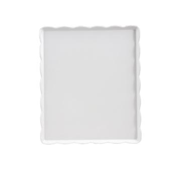 ウェーブメラミンケーキトレー(白)