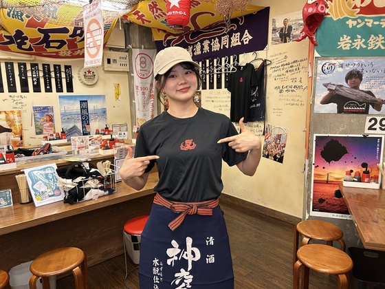 オリジナルTシャツにサロンスタイル！
たこの柄が可愛いの🫶