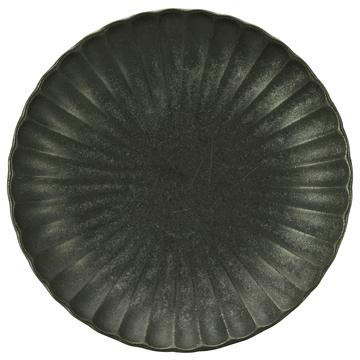かすみ　黒　１８ｃｍ丸皿