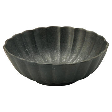 かすみ　黒　１１．５ｃｍ楕円小鉢