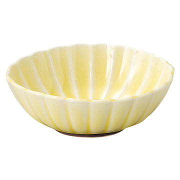 かすみ　黄　１１．５ｃｍ楕円小鉢