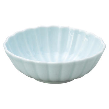 かすみ　青白　１１．５ｃｍ楕円小鉢