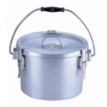 シルバーアルマイト丸型二重クリップ付食缶