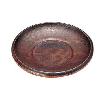 木製 4寸玉渕茶托 ふき漆