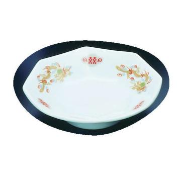 陶器『金彩竜』八角高台皿 R-13 6.5
