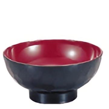 3.8寸亀甲椀　黒内朱