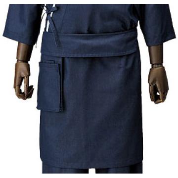 男女兼用ブライトデニム腰下エプロン　紺