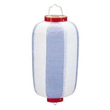 ビニール提灯長型　《9号》青／白