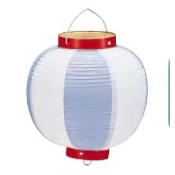ビニール提灯丸型　《9号》青／白