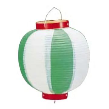 ビニール提灯丸型　《9号》緑／白